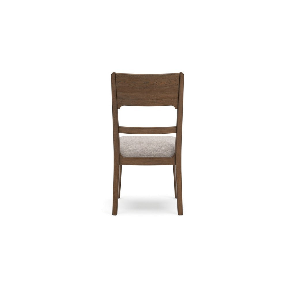 Ashley Cabal Dining Side Chair Set of 2 Beige Polyester Brown Hickory Wood BM330023