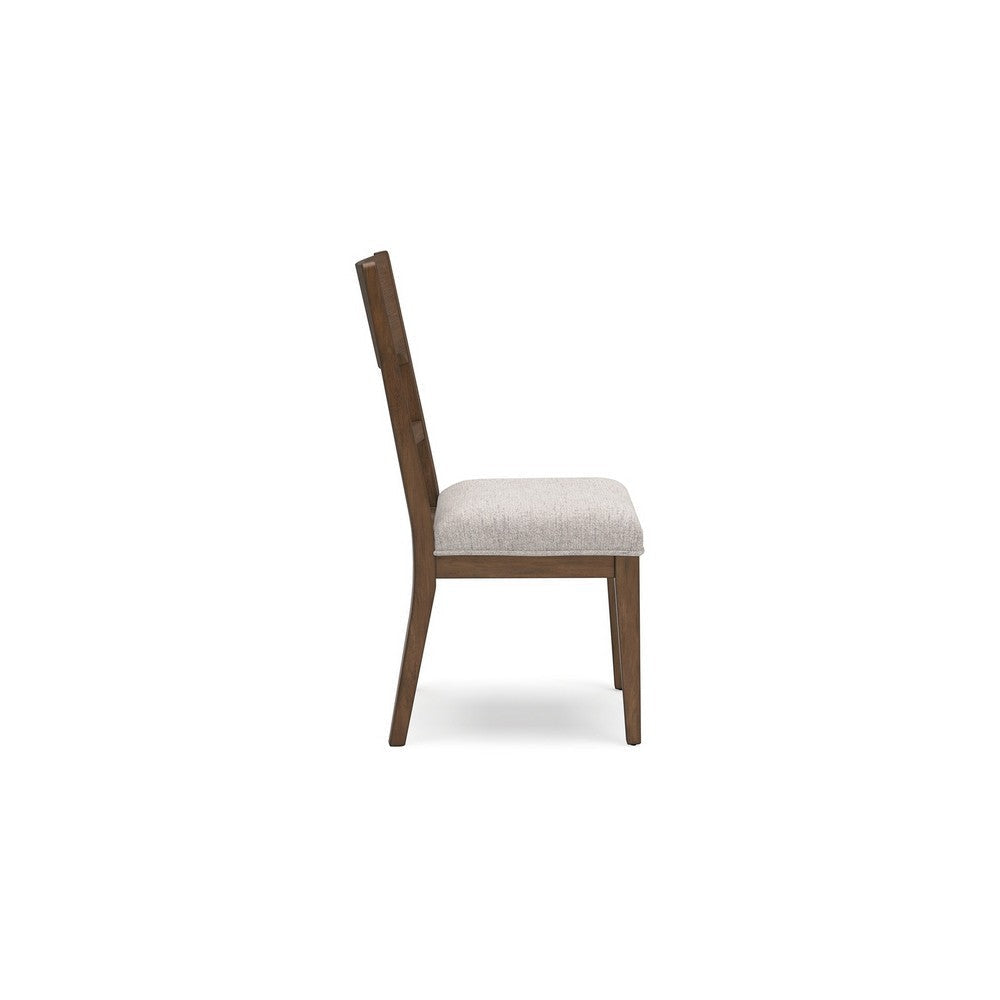 Ashley Cabal Dining Side Chair Set of 2 Beige Polyester Brown Hickory Wood BM330023