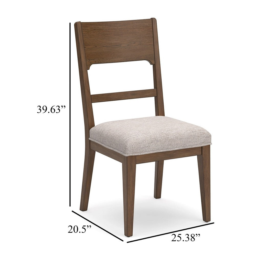 Ashley Cabal Dining Side Chair Set of 2 Beige Polyester Brown Hickory Wood BM330023