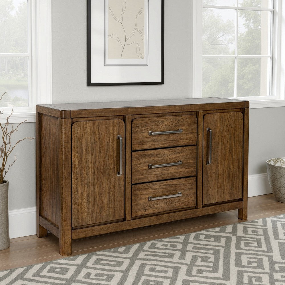 Ashley Cabal Dining Room Server, 3 Drawer and 2 Cabinet, Brown Wood, 60 Inch