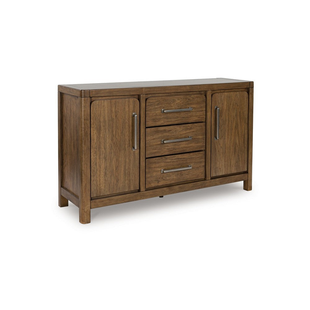 Ashley Cabal Dining Room Server, 3 Drawer and 2 Cabinet, Brown Wood, 60 Inch