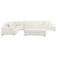 Sono 5pc Modular Sectional Sofa 6 Accent Pillows Channel Ivory White BM330039