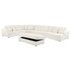 Sono 5pc Modular Sectional Sofa 6 Accent Pillows Channel Ivory White BM330039