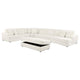 Sono 5pc Modular Sectional Sofa 6 Accent Pillows Channel Ivory White BM330039