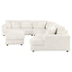Sono 5pc Modular Sectional Sofa 6 Accent Pillows Channel Ivory White BM330039