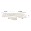 Sono 5pc Modular Sectional Sofa 6 Accent Pillows Channel Ivory White BM330039