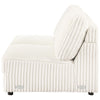 Sono Modular Armless Loveseat 60 Inch Ivory Fabric Channel Tufting BM330041