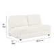 Sono Modular Armless Loveseat 60 Inch Ivory Fabric Channel Tufting BM330041