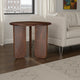 Novo Side End Table, 24 Inch, Three Panel Legs, Brown Mango Wood