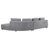 Sectional Sofa 134 Inch Classic Gray Fabric 4 Accent Throw Pillows BM330048
