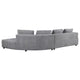 Sectional Sofa 134 Inch Classic Gray Fabric 4 Accent Throw Pillows BM330048