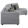 Sectional Sofa 134 Inch Classic Gray Fabric 4 Accent Throw Pillows BM330048