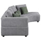 Sectional Sofa 134 Inch Classic Gray Fabric 4 Accent Throw Pillows BM330048