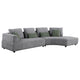 Sectional Sofa 134 Inch Classic Gray Fabric 4 Accent Throw Pillows BM330048