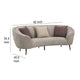 Zui Curved Sofa 92 Inch Beige Fabric Round Design 3 Accent Pillows BM330057
