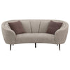 Zui Curved Loveseat 84 Inch Beige Round Design 2 Accent Pillows BM330058