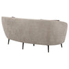 Zui Curved Loveseat 84 Inch Beige Round Design 2 Accent Pillows BM330058