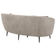 Zui Curved Loveseat 84 Inch Beige Round Design 2 Accent Pillows BM330058