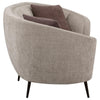 Zui Curved Loveseat 84 Inch Beige Round Design 2 Accent Pillows BM330058