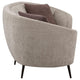 Zui Curved Loveseat 84 Inch Beige Round Design 2 Accent Pillows BM330058