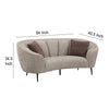 Zui Curved Loveseat 84 Inch Beige Round Design 2 Accent Pillows BM330058