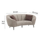Zui Curved Loveseat 84 Inch Beige Round Design 2 Accent Pillows BM330058