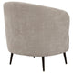 Zui Curved Accent Armchair 33 Inch Beige Modern Sleek Tapered Metal Legs BM330059