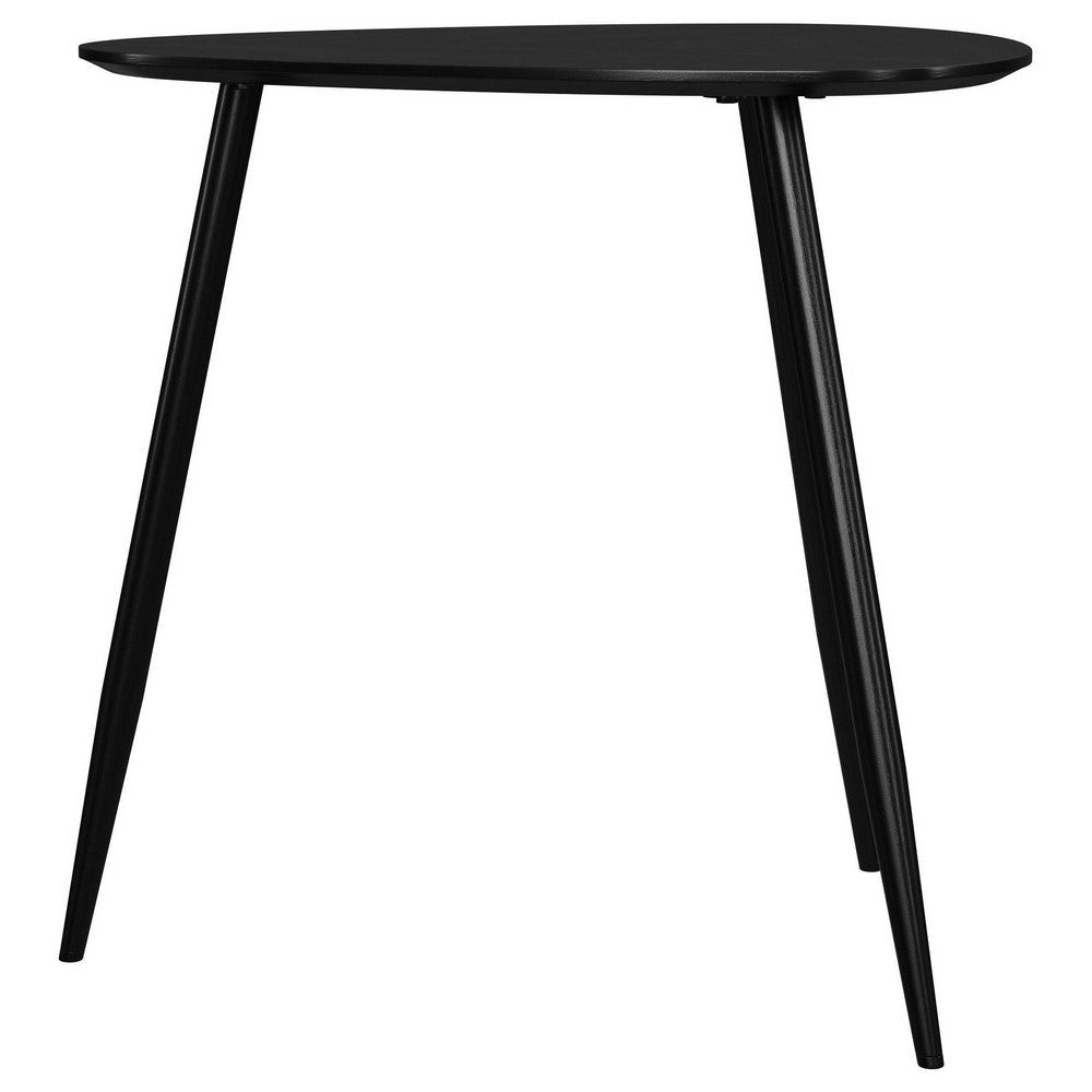 Deso Side End Table 20 Inch Triangular Black Mango Wood Metal Legs BM330063