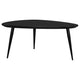 Deso Coffee Table 39 Inch Triangular Black Mango Wood Metal Legs BM330064