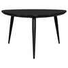 Deso Coffee Table 39 Inch Triangular Black Mango Wood Metal Legs BM330064