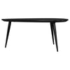 Deso Coffee Table 39 Inch Triangular Black Mango Wood Metal Legs BM330064