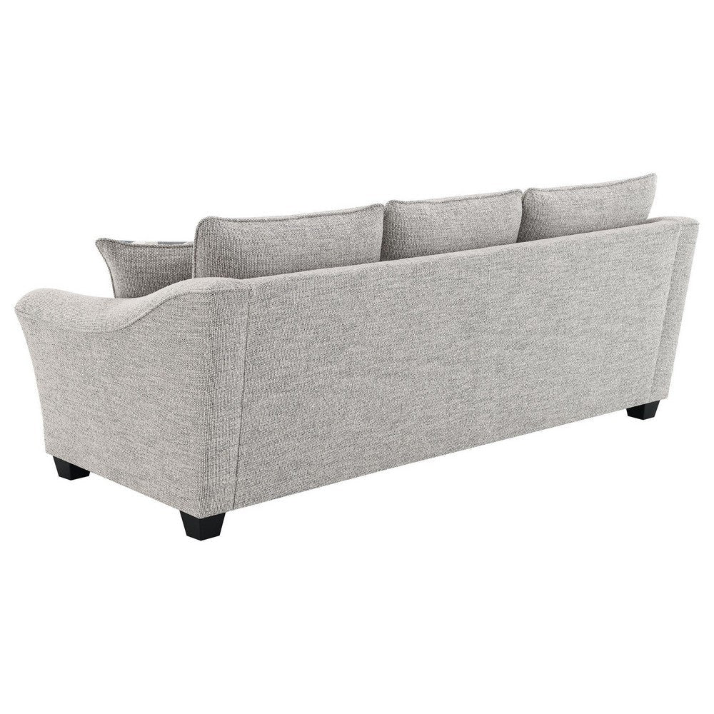 Kito Sofa 84 Inch Modern Light Gray Fabric 2 Accent Throw Pillows BM330068