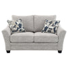 Kito Loveseat 61 Inch Modern Light Gray Fabric 2 Accent Pillows BM330069
