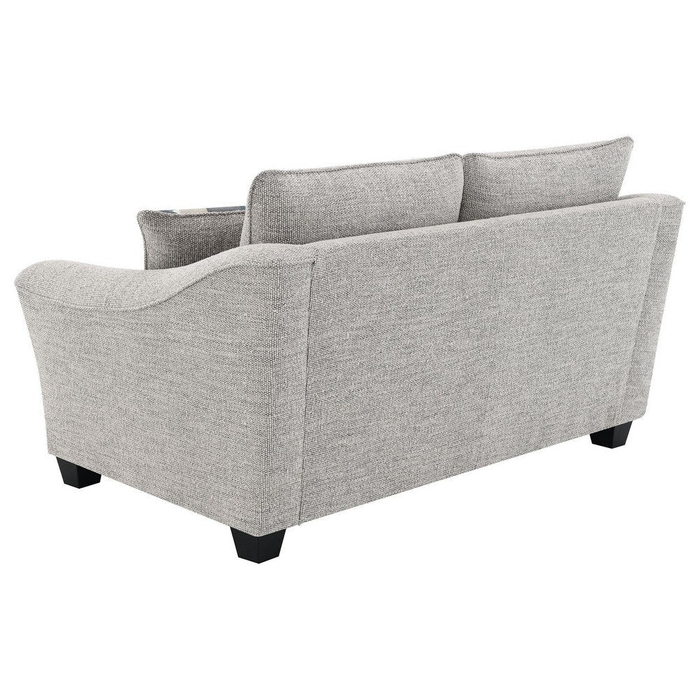 Kito Loveseat 61 Inch Modern Light Gray Fabric 2 Accent Pillows BM330069