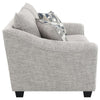 Kito Loveseat 61 Inch Modern Light Gray Fabric 2 Accent Pillows BM330069
