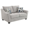 Kito Loveseat 61 Inch Modern Light Gray Fabric 2 Accent Pillows BM330069