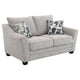 Kito Loveseat 61 Inch Modern Light Gray Fabric 2 Accent Pillows BM330069