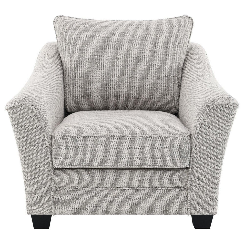 Kito Armchair 39 Inch Modern Light Gray Fabric Angled Track Armrests BM330070