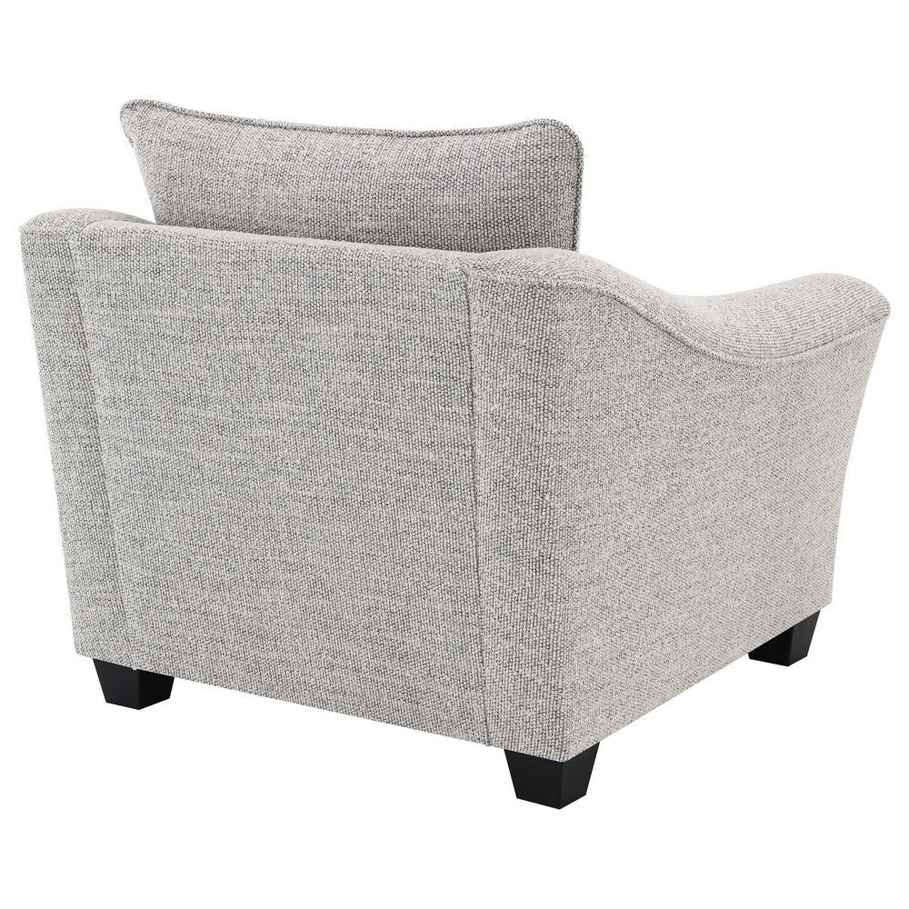 Kito Armchair 39 Inch Modern Light Gray Fabric Angled Track Armrests BM330070