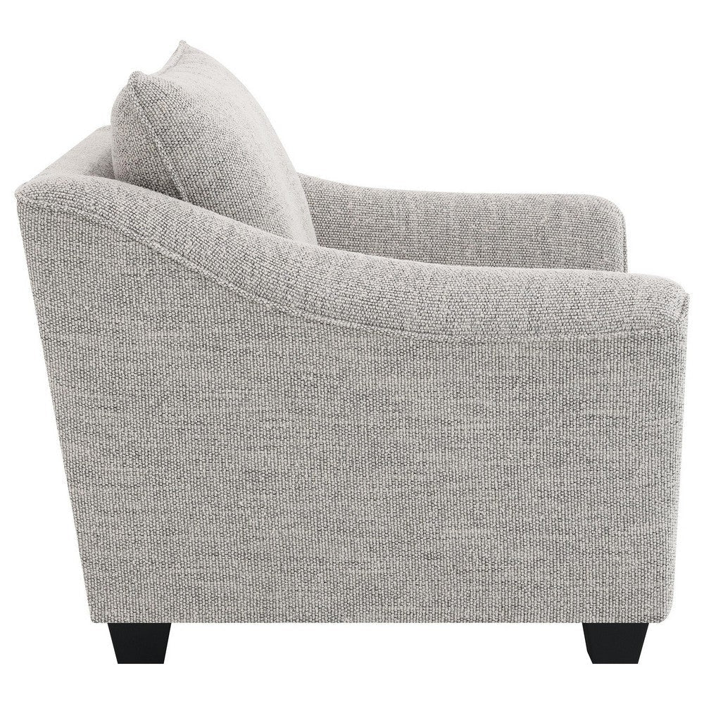 Kito Armchair 39 Inch Modern Light Gray Fabric Angled Track Armrests BM330070
