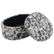 Kito Oval Accent Ottoman 39 Inch Hidden Storage Patterned Fabric BM330071