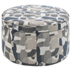 Kito Oval Accent Ottoman 39 Inch Hidden Storage Patterned Fabric BM330071