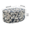 Kito Oval Accent Ottoman 39 Inch Hidden Storage Patterned Fabric BM330071