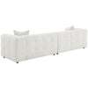 Lopo 114 Inch Long Sofa Grid Tufted Off White Fabric 2 Accent Pillows BM330072