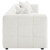 Lopo 114 Inch Long Sofa Grid Tufted Off White Fabric 2 Accent Pillows BM330072