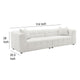 Lopo 114 Inch Long Sofa Grid Tufted Off White Fabric 2 Accent Pillows BM330072