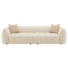 Wino 112 Inch Long Sofa Sand Beige Bubble Design 2 Accent Pillows BM330074