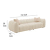 Wino 112 Inch Long Sofa Sand Beige Bubble Design 2 Accent Pillows BM330074