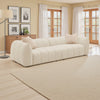 Wino 112 Inch Long Sofa, Sand Beige Bubble Design, 2 Accent Pillows