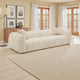 Wino 112 Inch Long Sofa, Sand Beige Bubble Design, 2 Accent Pillows
